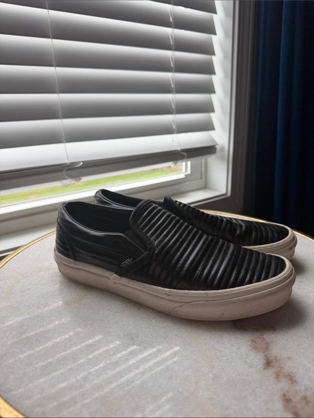 Vans Black Quilted Slip-On Sneakers